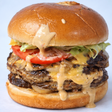 Halal Smash Burger with fries in Severn MD from Wings N Things & Pizza